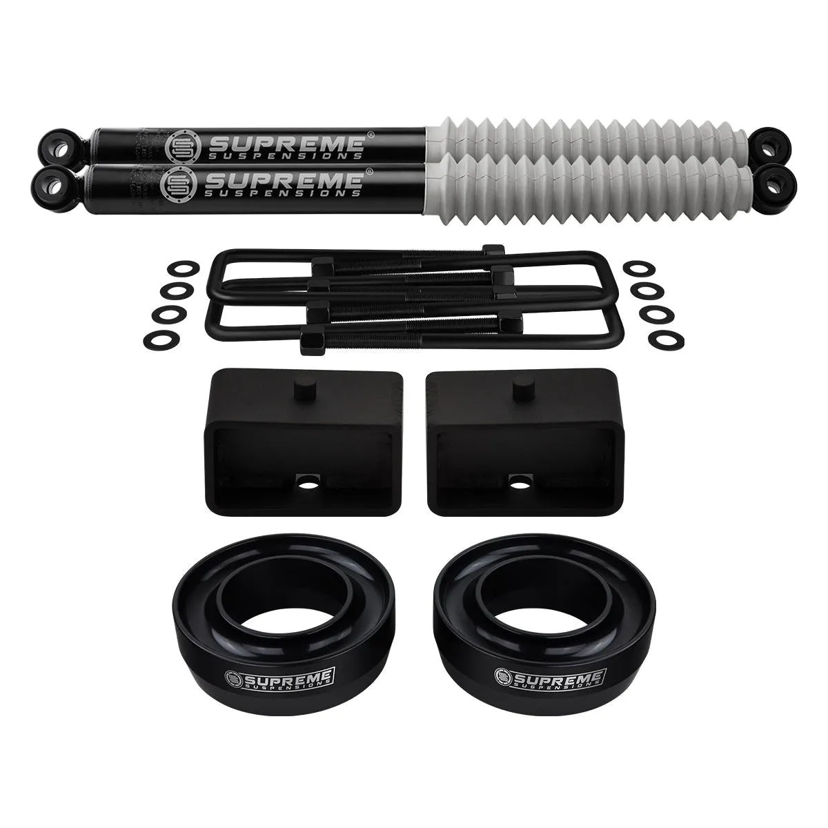 1988-1999 GMC C1500 Full Suspension Lift Kit with Supreme Suspensions MAX Performance Rear Shocks 2WD 4x2