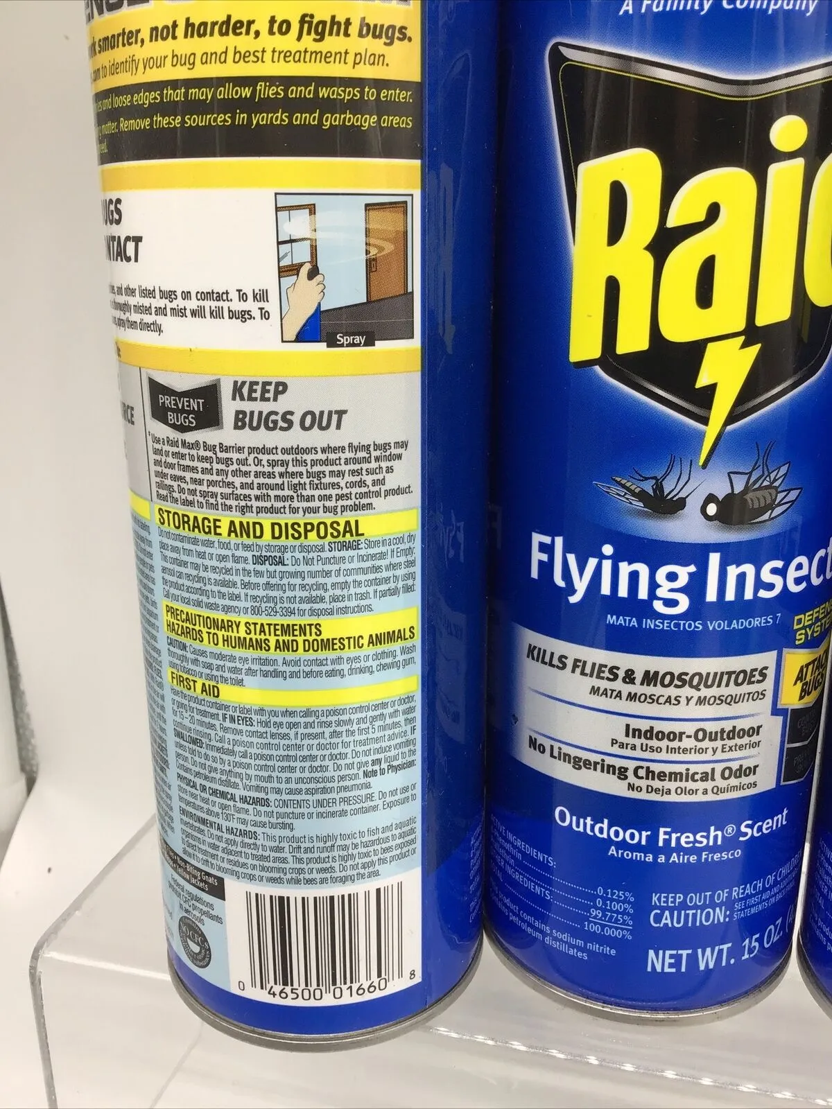 (4) Raid Flying Insect Killer Aerosol Outdoor Fresh, 15 oz Spray