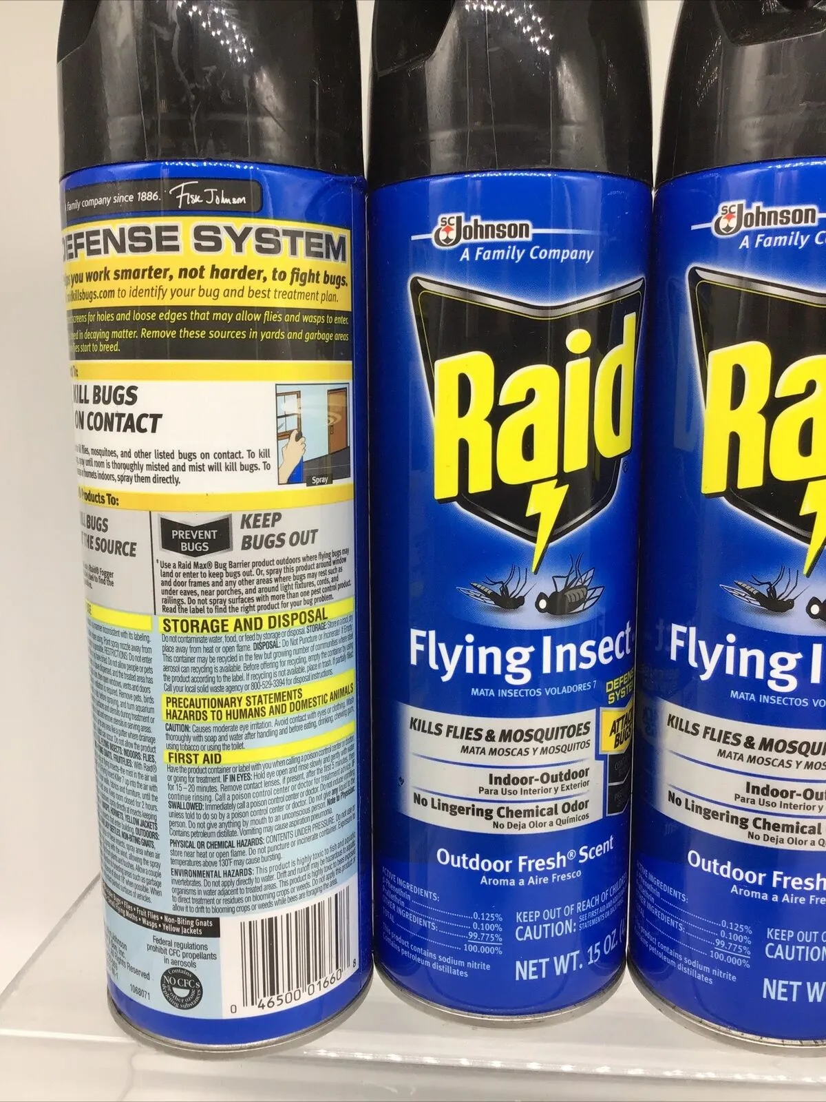 (4) Raid Flying Insect Killer Aerosol Outdoor Fresh, 15 oz Spray