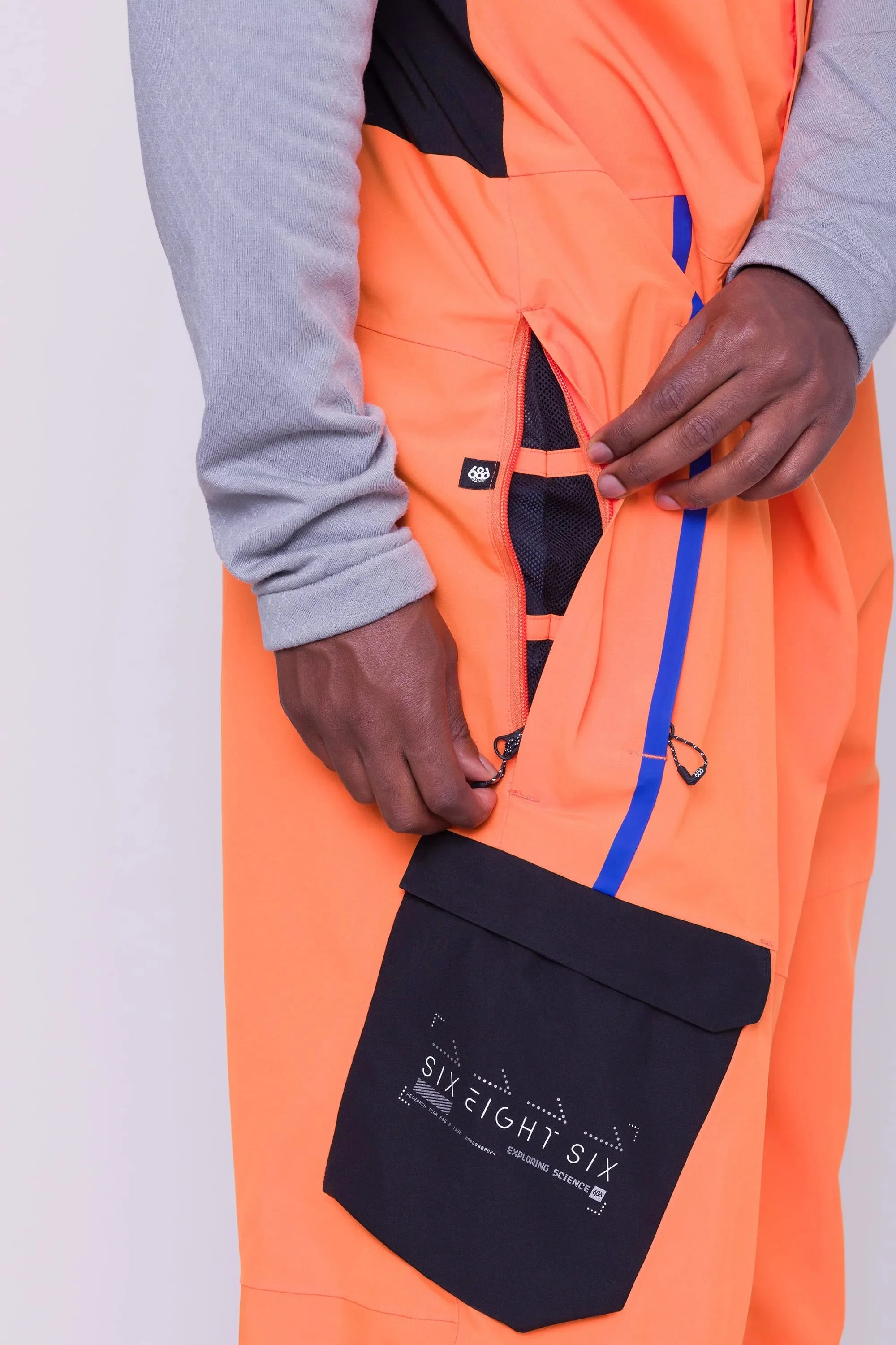 686 Exploration Bib Pants Mens NASA Orange Black