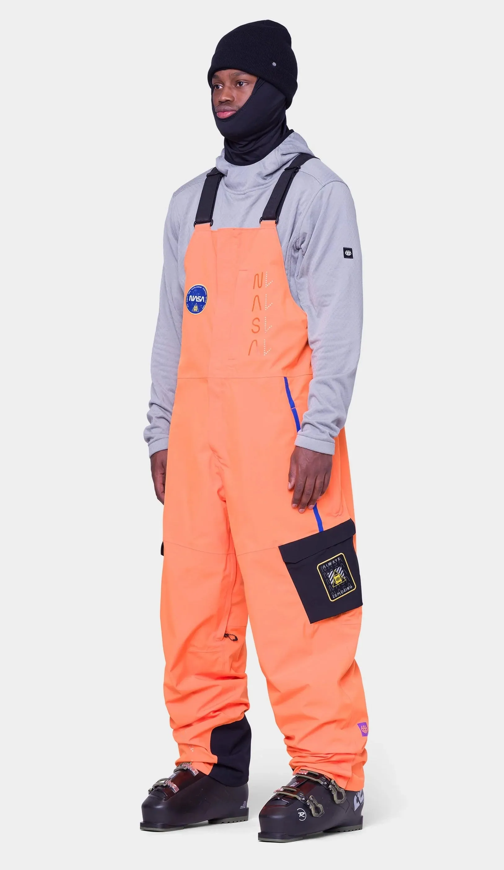 686 Exploration Bib Pants Mens NASA Orange Black