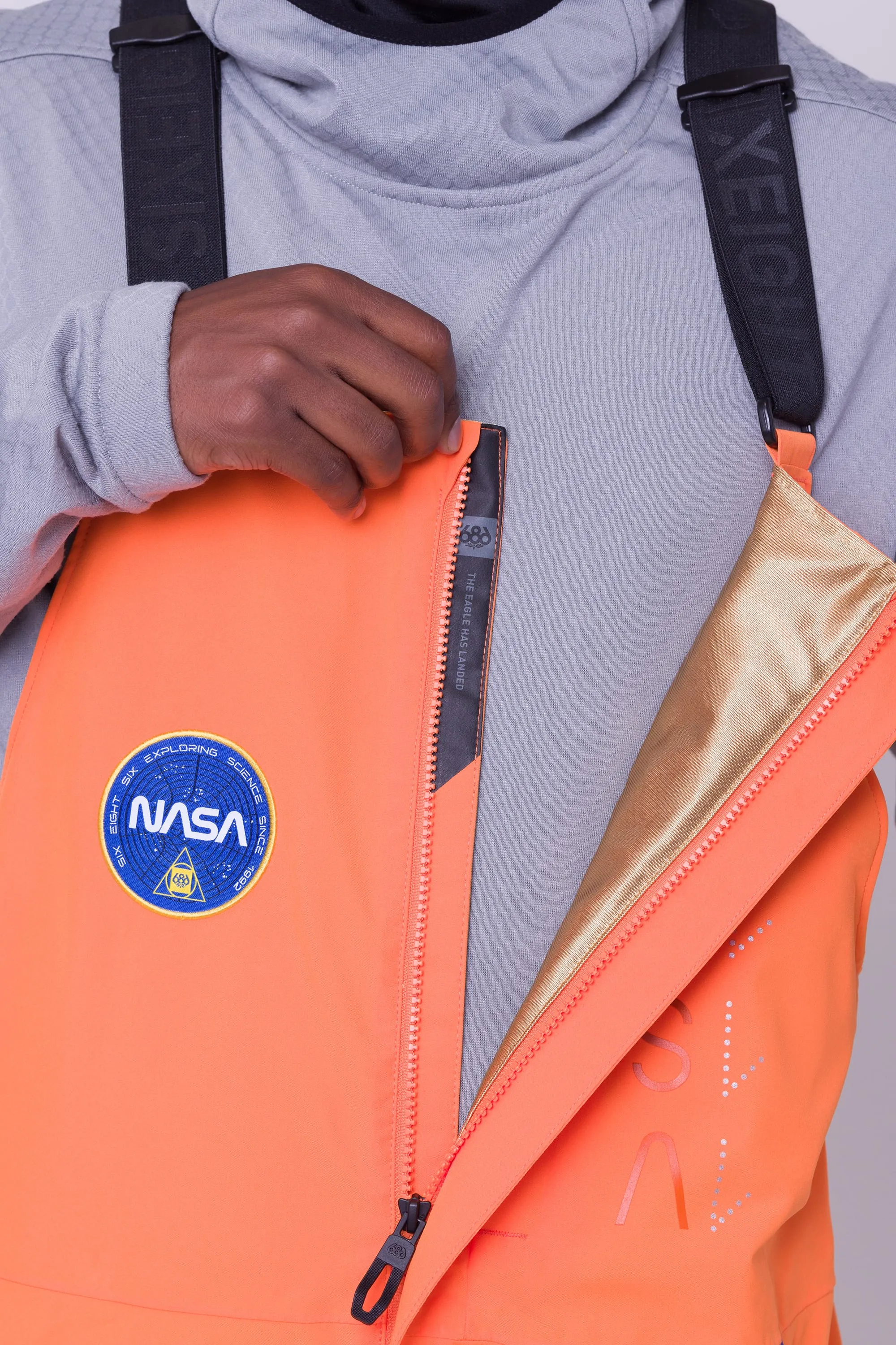 686 Exploration Bib Pants Mens NASA Orange Black