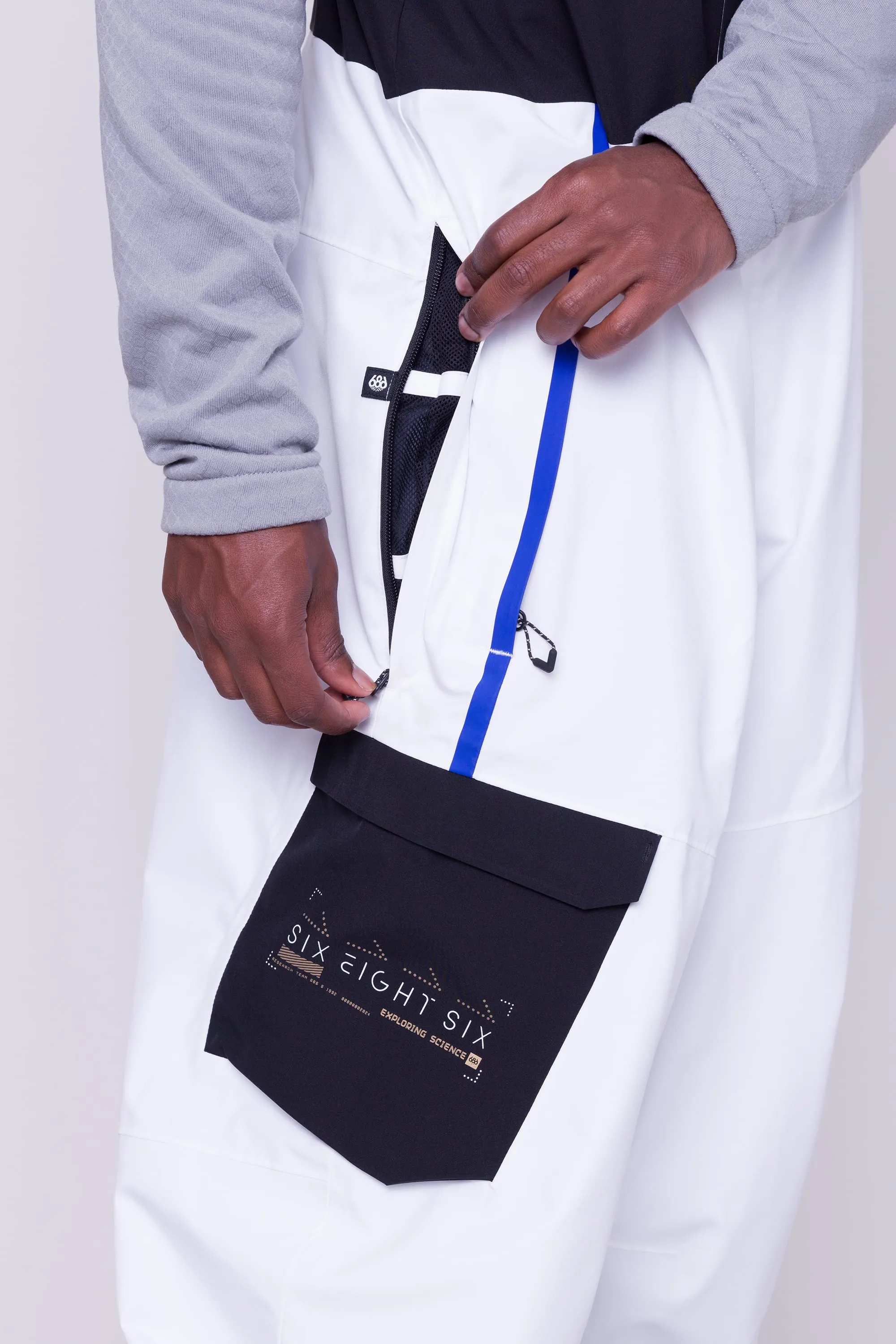 686 Exploration Bib Pants Mens NASA White Black