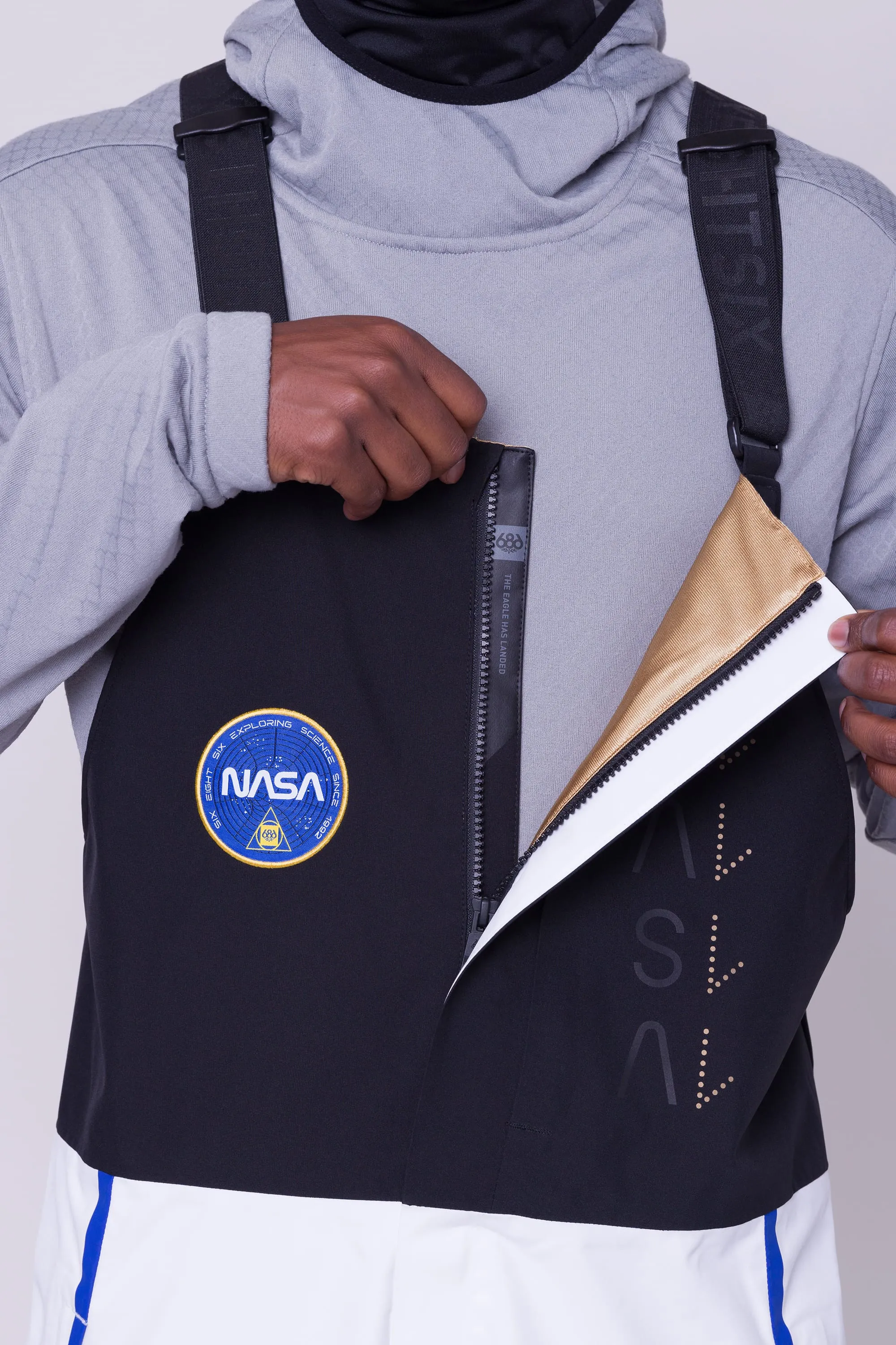 686 Exploration Bib Pants Mens NASA White Black