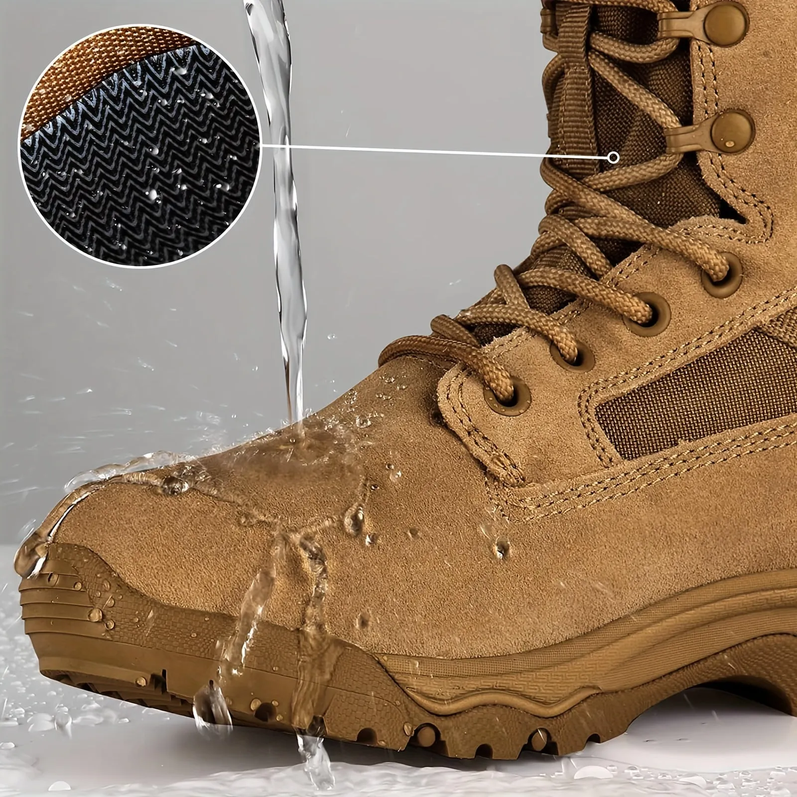 8-Inch High-Top Trekking Boots - Durable, Non-Slip, Water-Repellent Outdoor Boots