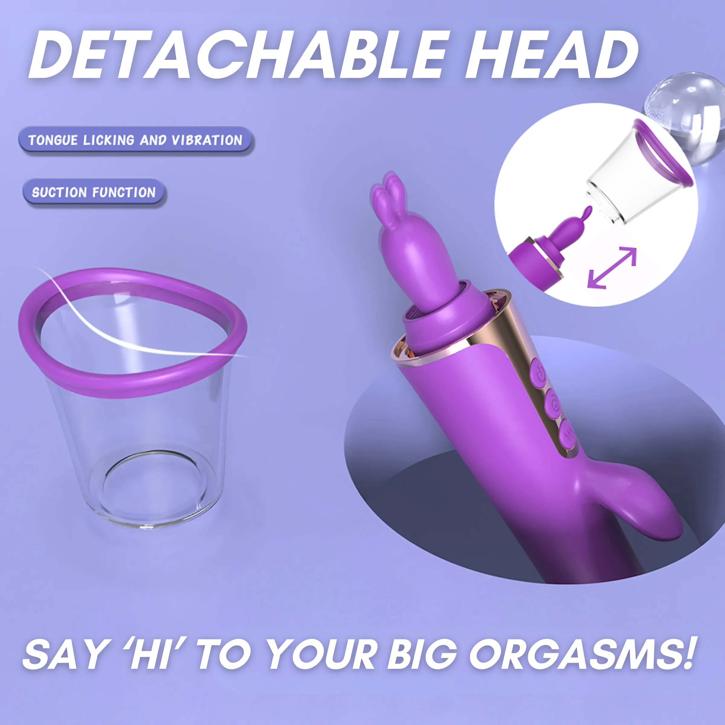 AdultLuxe Zenora 3 in 1 Suction   Vibrating   G-Spot Vibrator-Purple