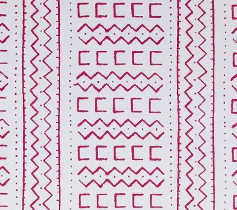 Alan Campbell Fabric: Beau Rivage - Custom Dark Magenta on White Suncloth