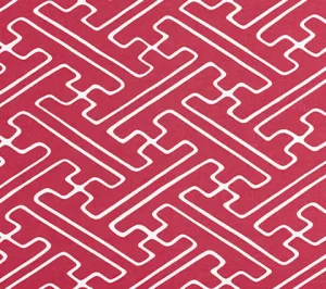 Alan Campbell Fabric: Saya Gata - Custom White Lines on Magenta Suncloth (Indoor/Outdoor Quality)