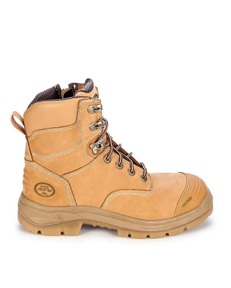 AT 55332Z Lace Up Zip Side Boot - Wheat
