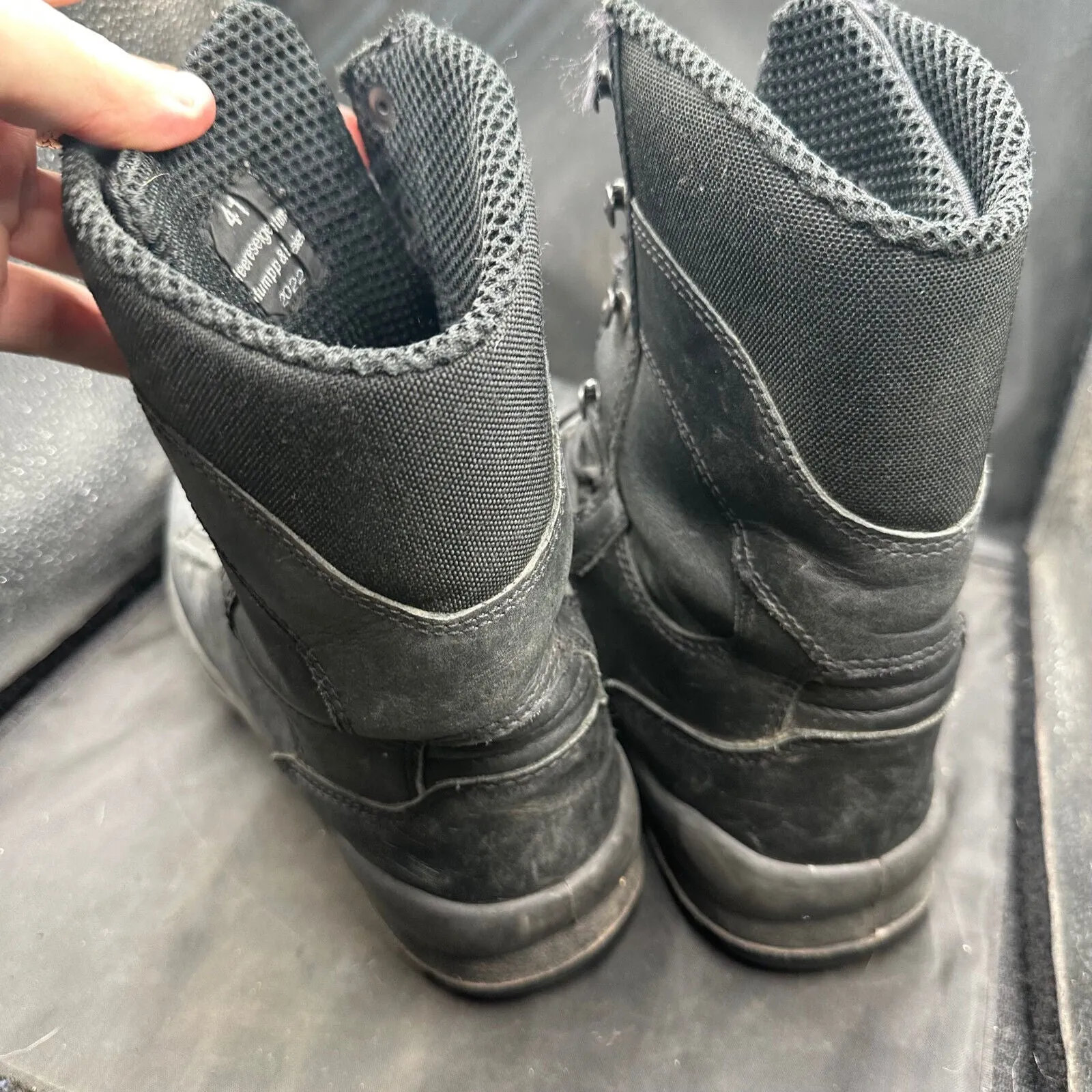 Austrian Army Black Leather Heavy Duty Combat Boots - Size EU 41 - UK 7