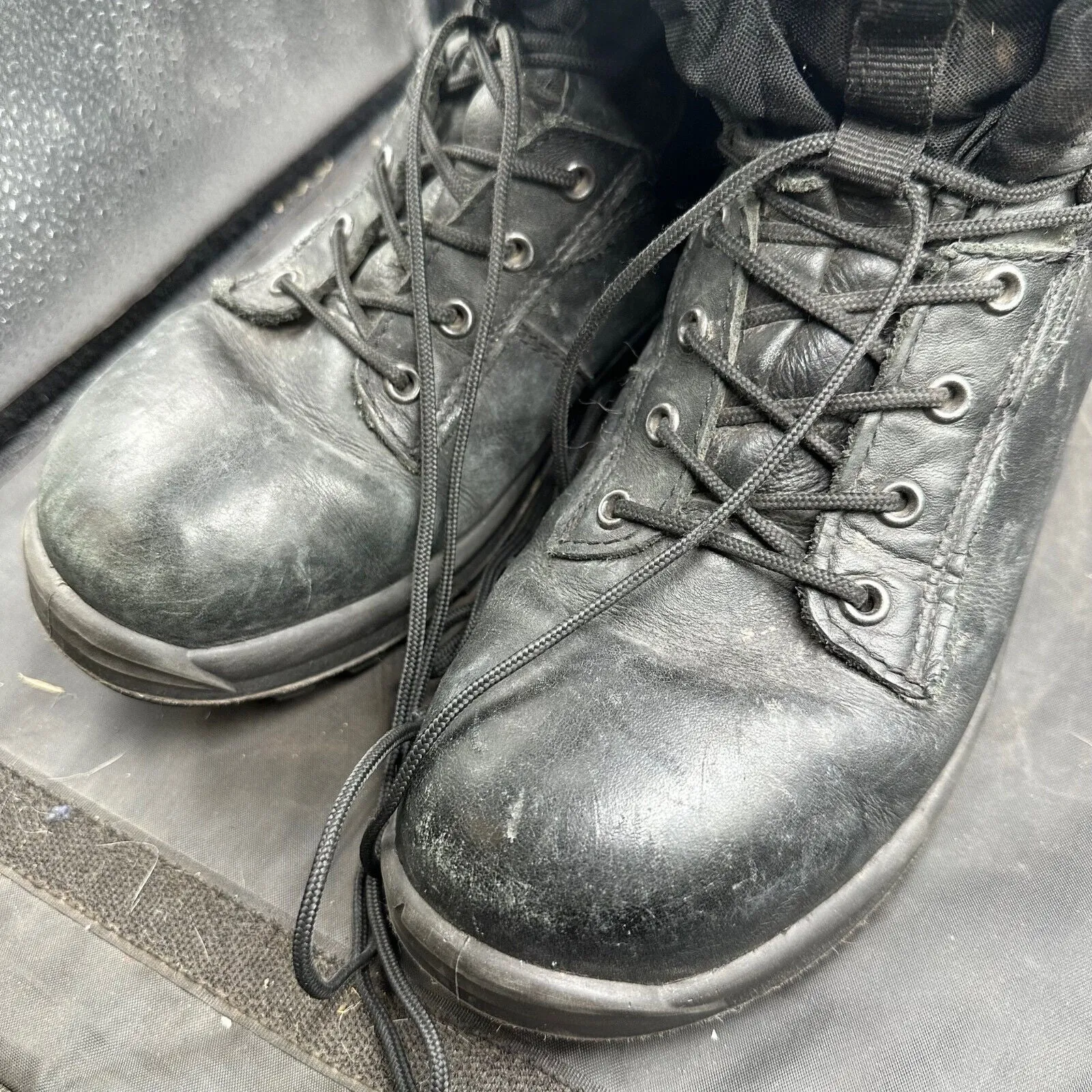 Austrian Army Black Leather Heavy Duty Combat Boots - Size EU 41 - UK 7