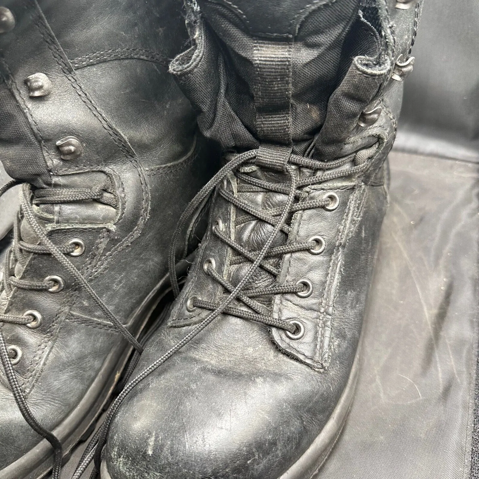 Austrian Army Black Leather Heavy Duty Combat Boots - Size EU 41 - UK 7