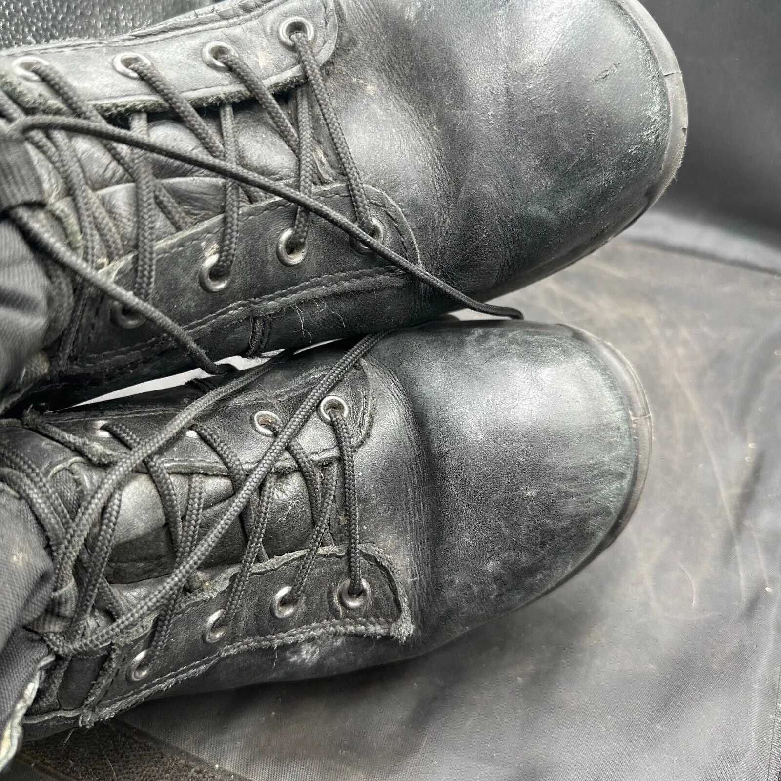 Austrian Army Black Leather Heavy Duty Combat Boots - Size EU 41 - UK 7