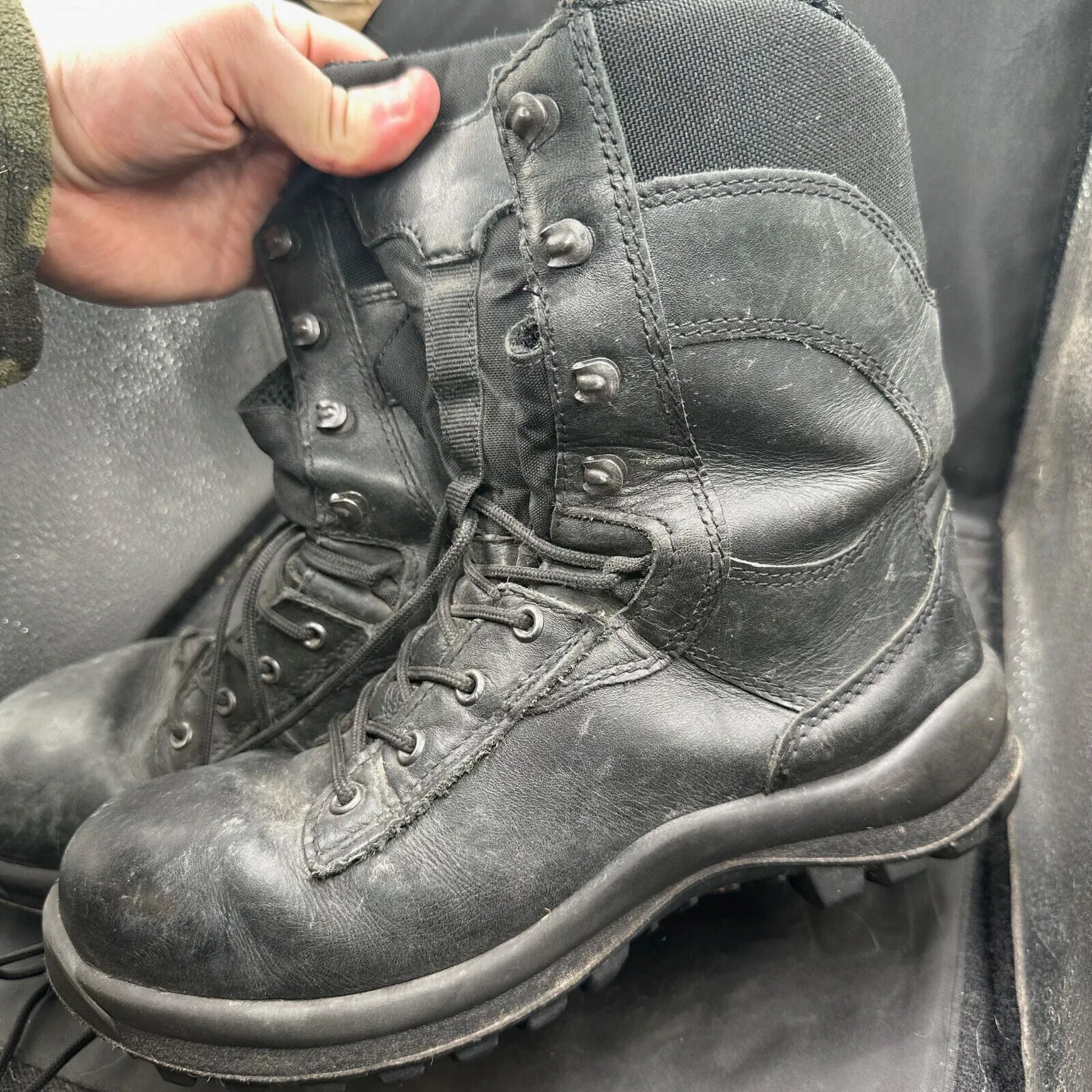 Austrian Army Black Leather Heavy Duty Combat Boots - Size EU 41 - UK 7