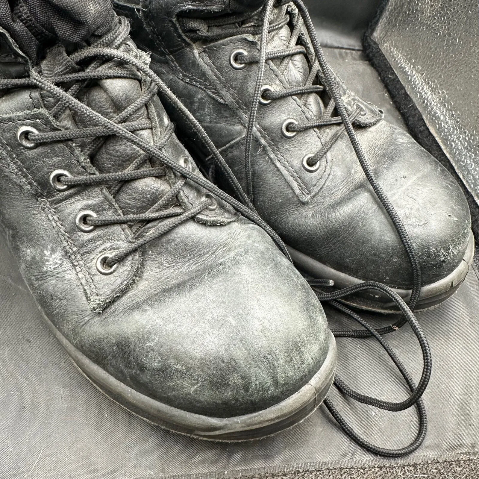 Austrian Army Black Leather Heavy Duty Combat Boots - Size EU 41 - UK 7