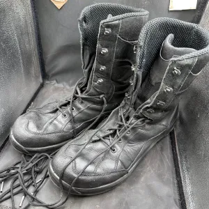 Austrian Army Black Leather Heavy Duty Combat Boots - Size EU 46 - UK 11