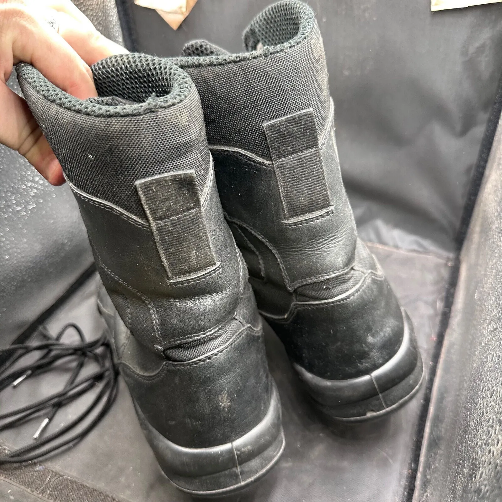Austrian Army Black Leather Heavy Duty Combat Boots - Size EU 46 - UK 11