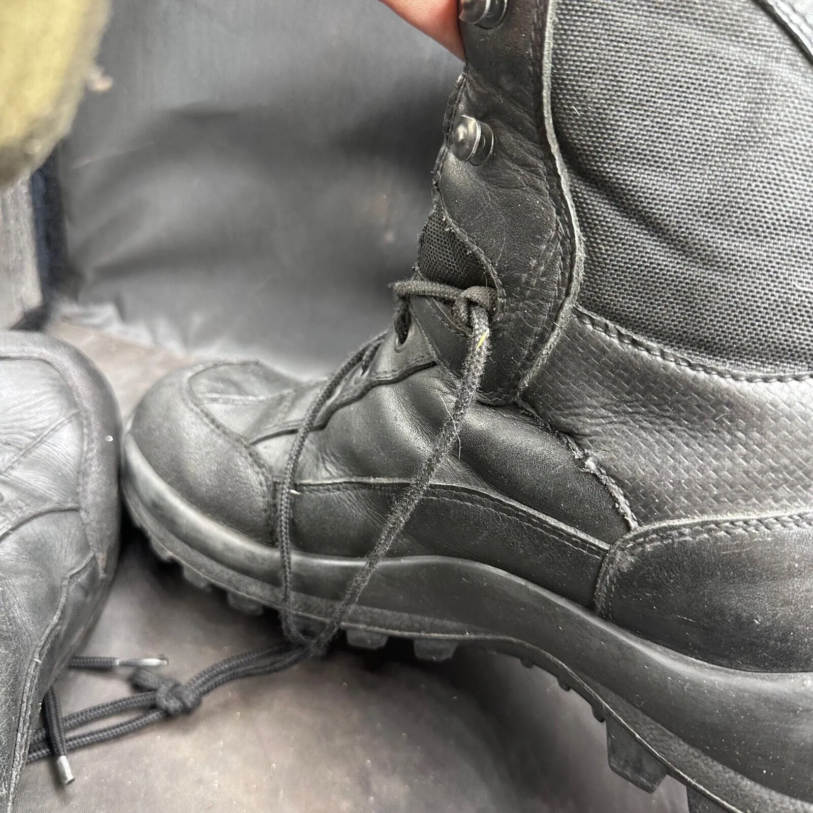 Austrian Army Black Leather Heavy Duty Combat Boots - Size EU 46 - UK 11