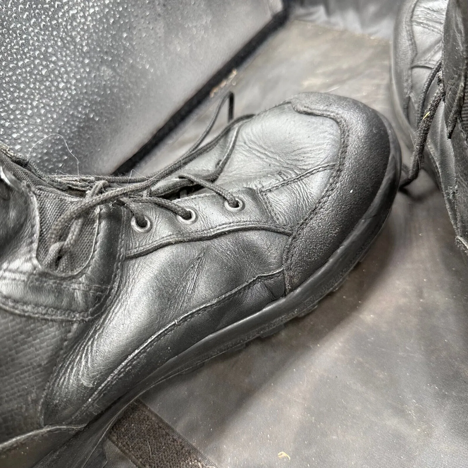Austrian Army Black Leather Heavy Duty Combat Boots - Size EU 46 - UK 11