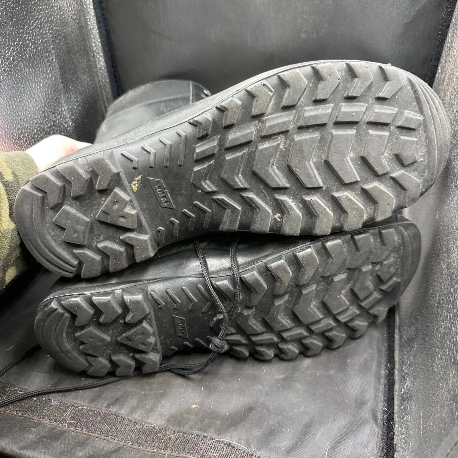 Austrian Army Black Leather Heavy Duty Combat Boots - Size EU 46 - UK 11