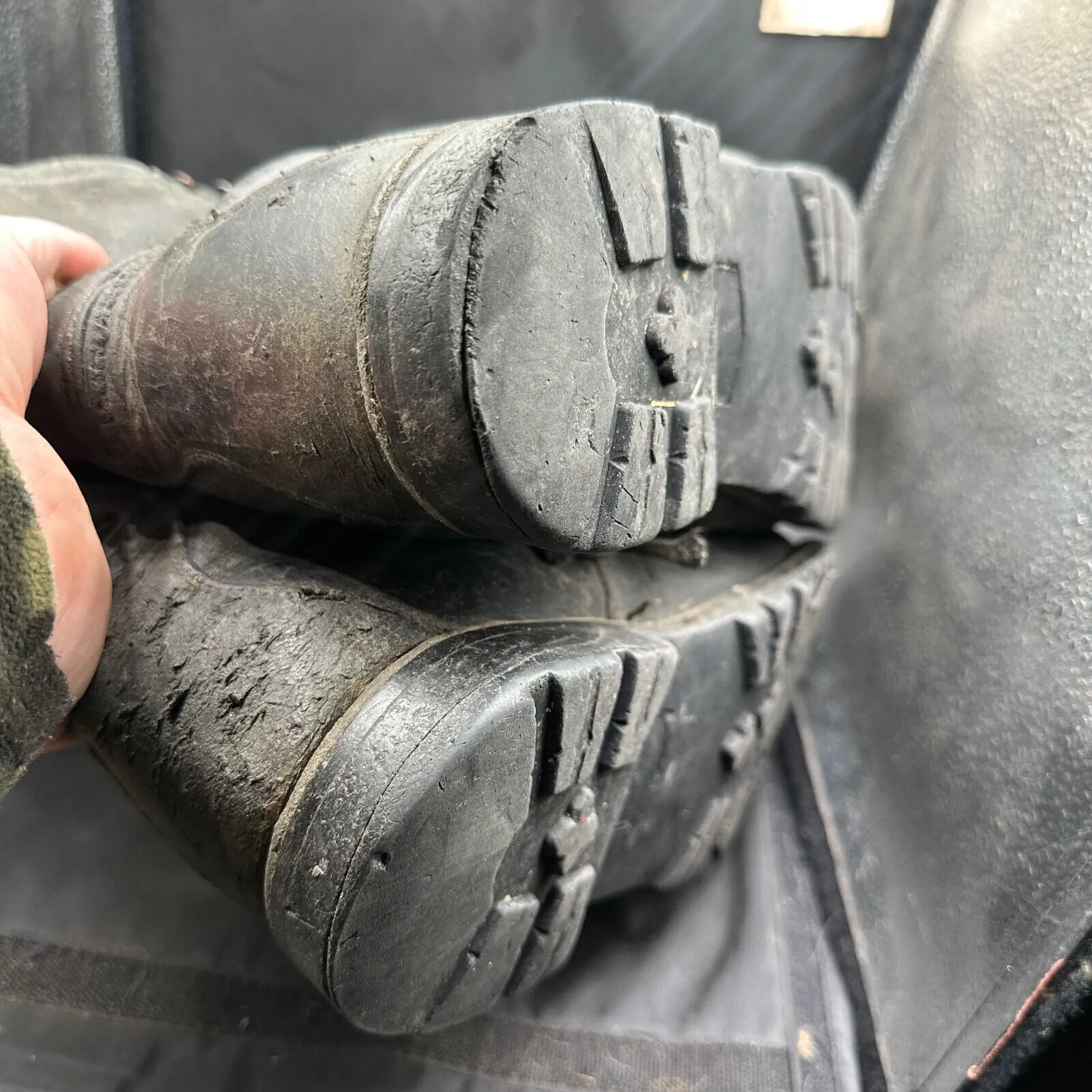 Austrian Army Black Leather Heavy Duty Combat Boots - Size EU 47 - UK 12