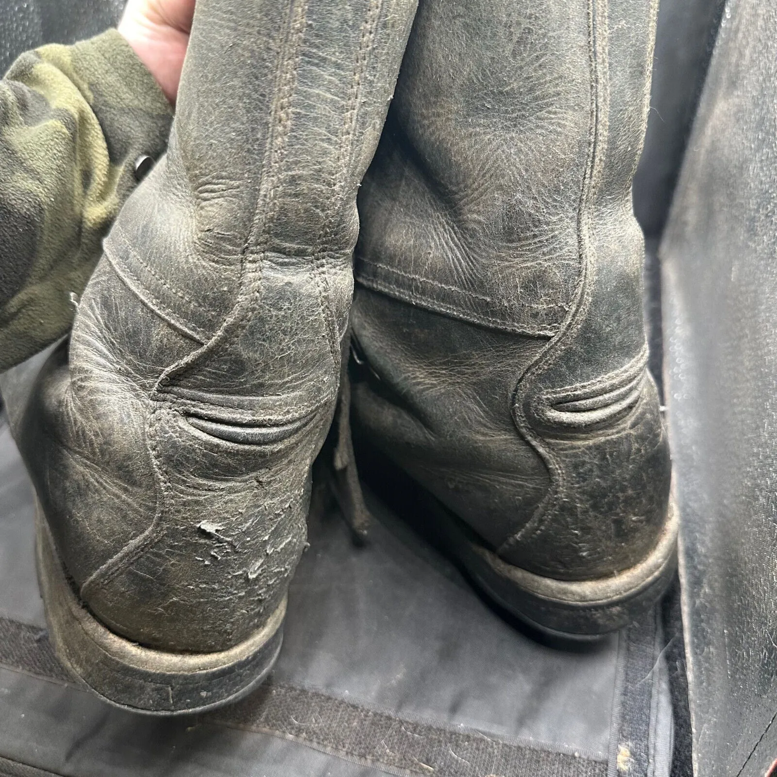Austrian Army Black Leather Heavy Duty Combat Boots - Size EU 47 - UK 12