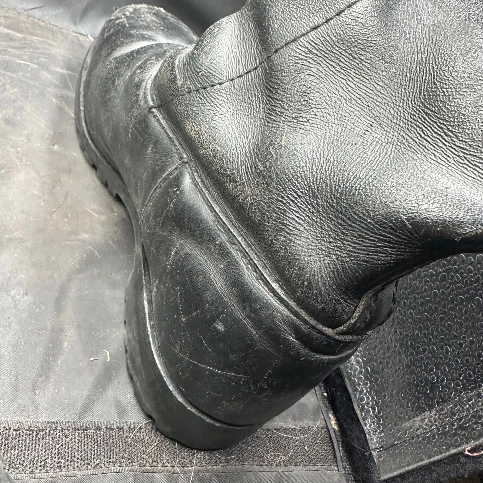 Austrian Army Black Leather Heavy Duty Riding Boots - Size EU 46 - UK 11