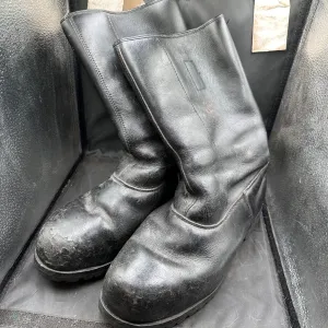 Austrian Army Black Leather Heavy Duty Riding Boots - Size EU 46 - UK 11