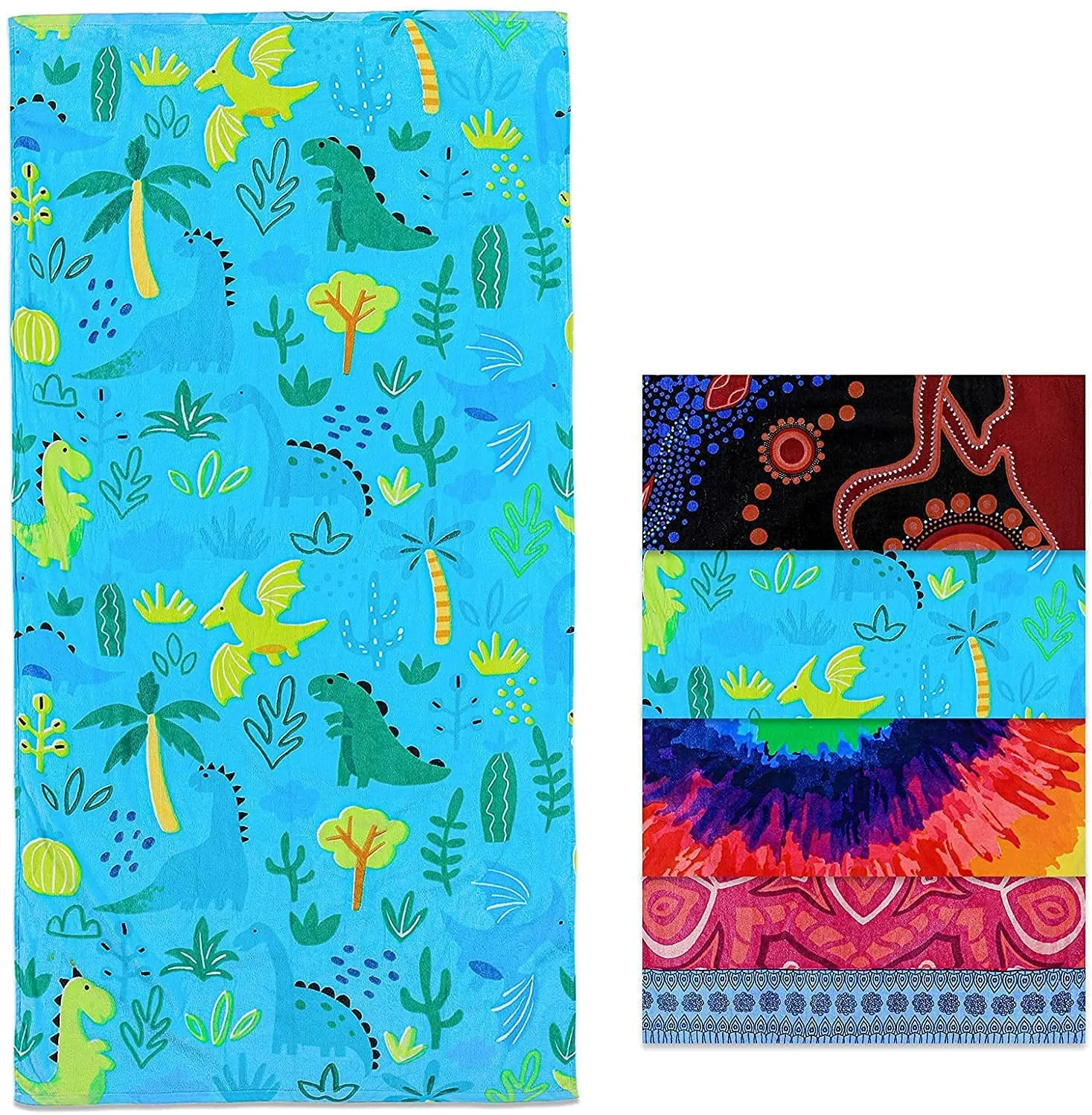Beach Towel Sand Free Quick Dry Blanket Microfiber Kids & Adults 30"X60" Green