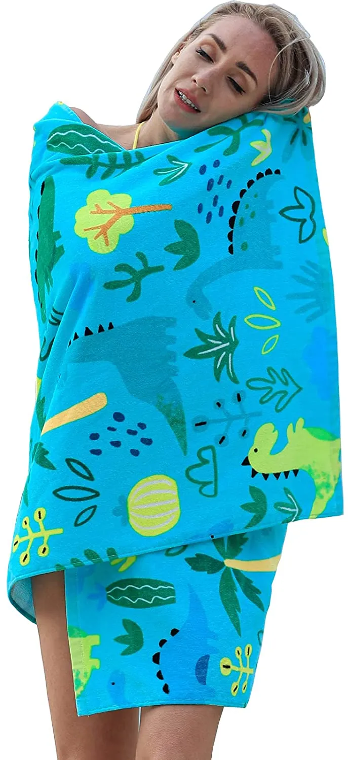 Beach Towel Sand Free Quick Dry Blanket Microfiber Kids & Adults 30"X60" Green