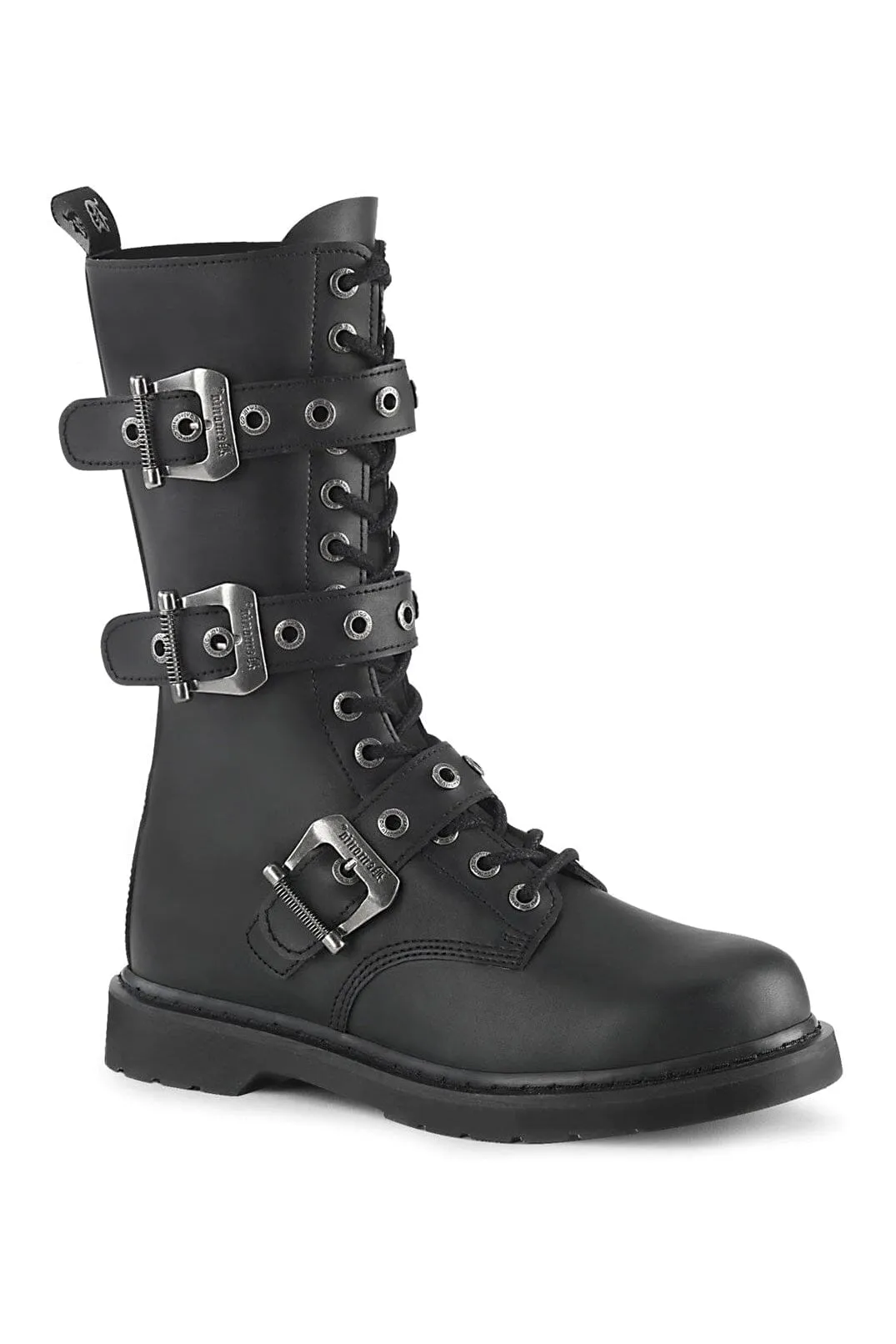 BOLT-330 Black Vegan Leather Knee Boot
