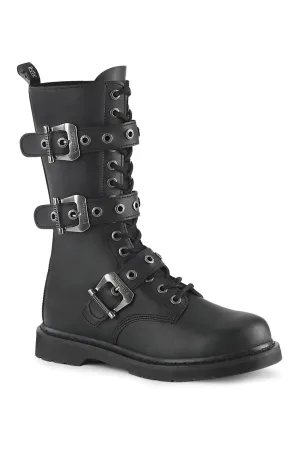 BOLT-330 Black Vegan Leather Knee Boot