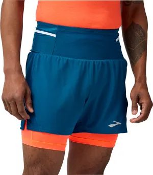 Brooks 5 Inch High Point 2.0 2 In 1 Mens Running Shorts - Blue