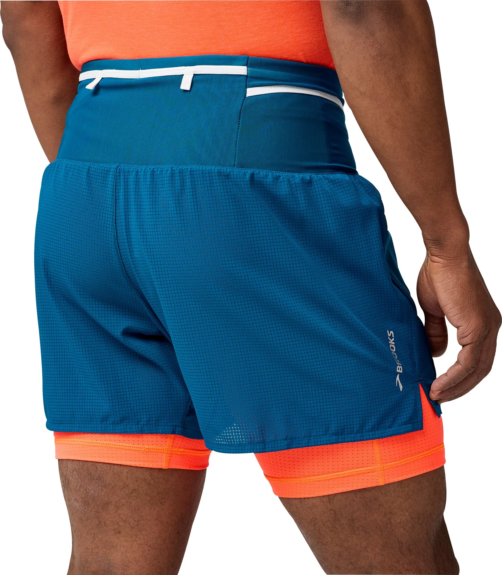 Brooks 5 Inch High Point 2.0 2 In 1 Mens Running Shorts - Blue