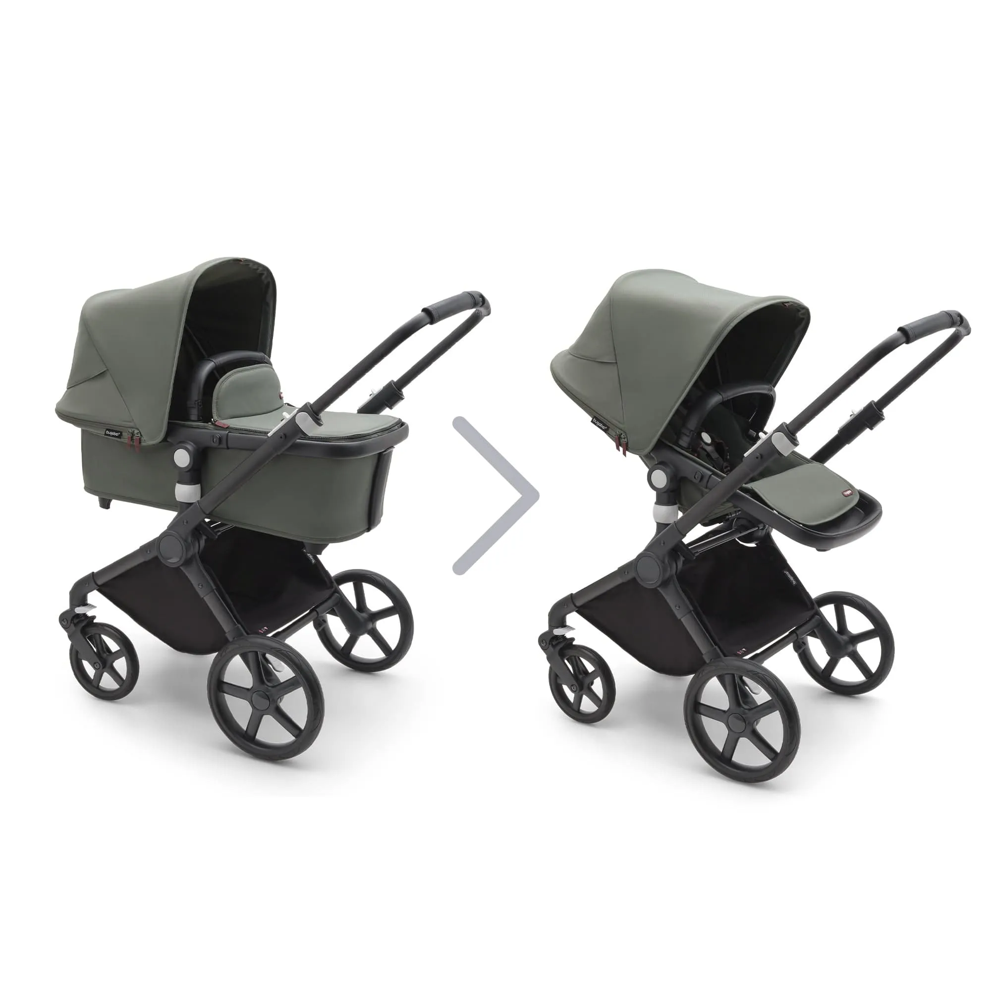 Bugaboo Fox Cub Aton B2 Travel System - Black/Forest Green