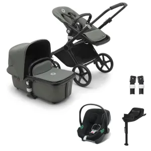 Bugaboo Fox Cub Aton B2 Travel System - Black/Forest Green