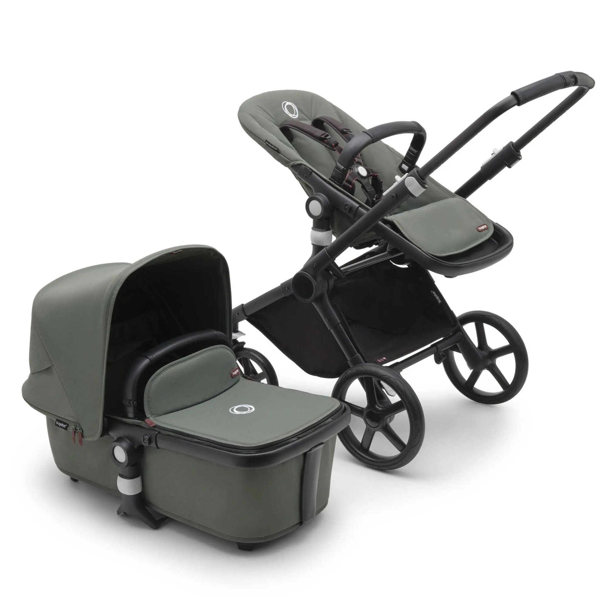 Bugaboo Fox Cub Aton B2 Travel System - Black/Forest Green