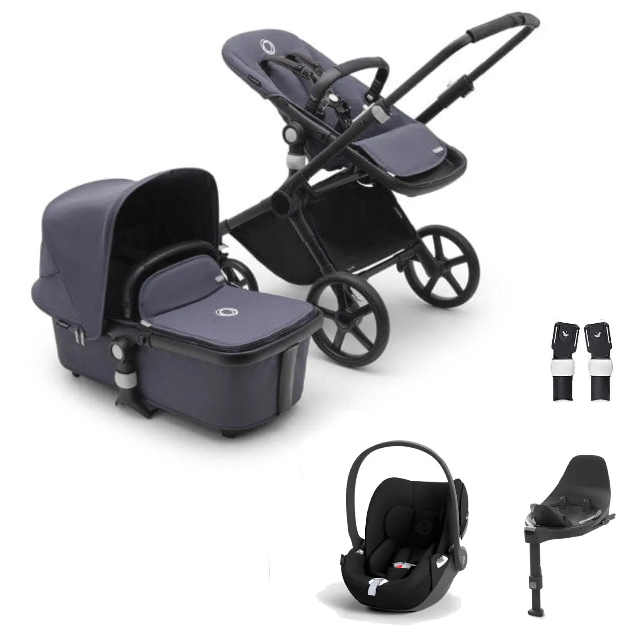 Bugaboo Fox Cub Cloud T Travel System - Black/Stormy Blue
