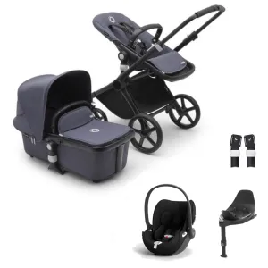 Bugaboo Fox Cub Cloud T Travel System - Black/Stormy Blue
