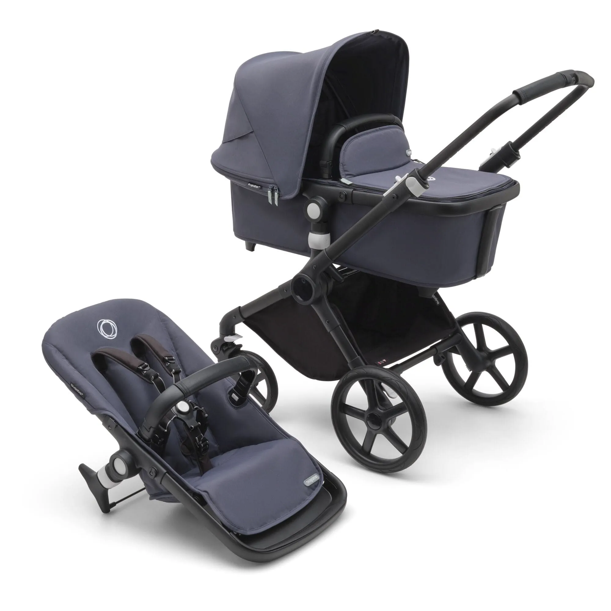 Bugaboo Fox Cub Cloud T Travel System - Black/Stormy Blue