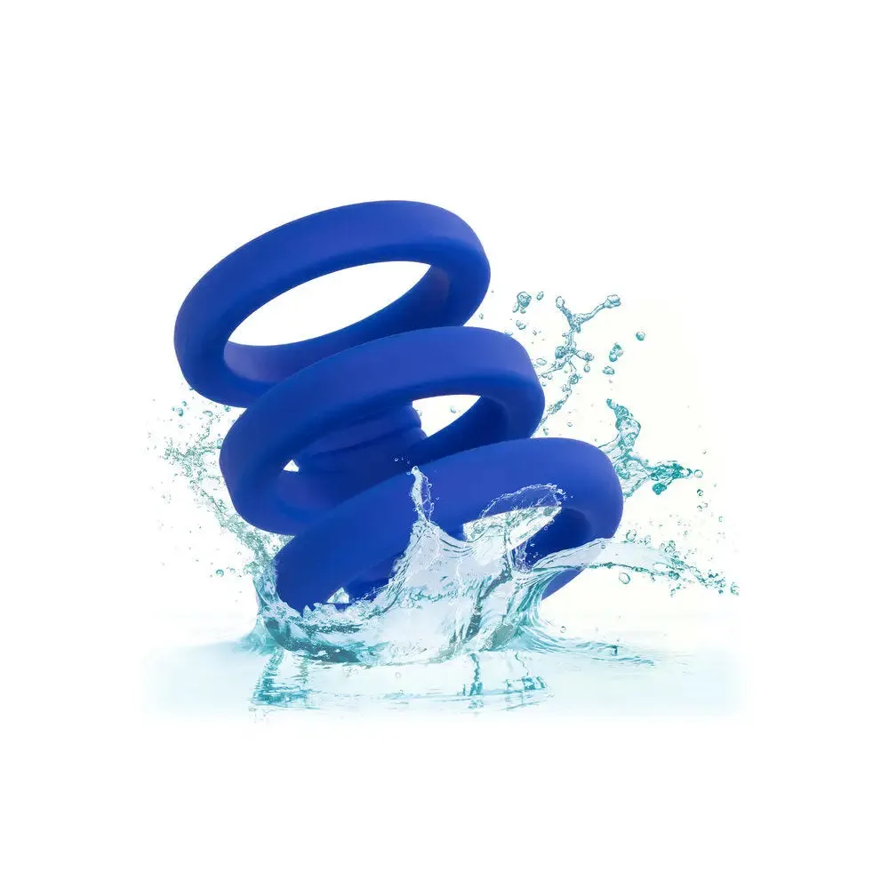 California Exotic Silicone Blue Waterproof Triple Cock Cage