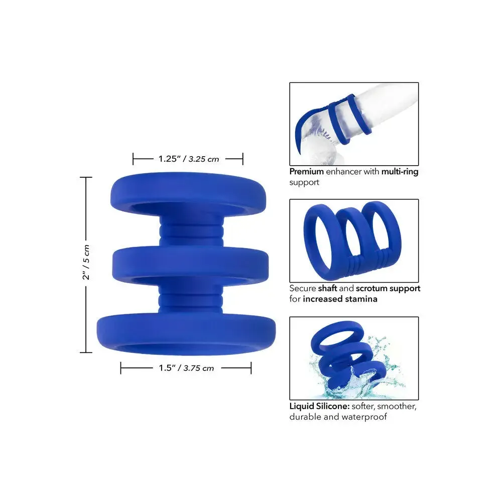 California Exotic Silicone Blue Waterproof Triple Cock Cage