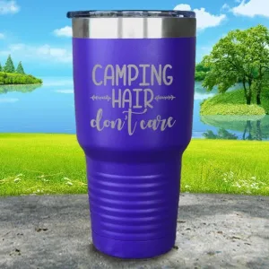 Camping Hair Don't Care Engraved Tumbler