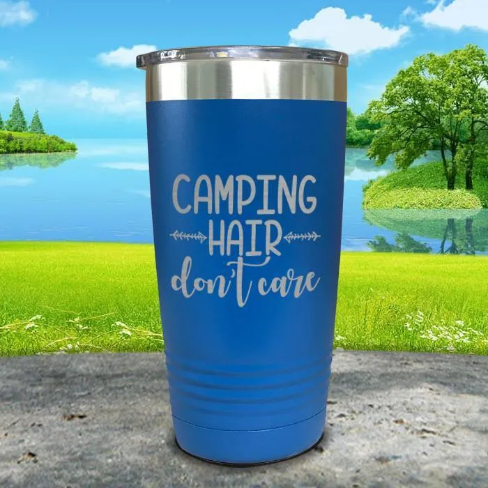 Camping Hair Don't Care Engraved Tumbler