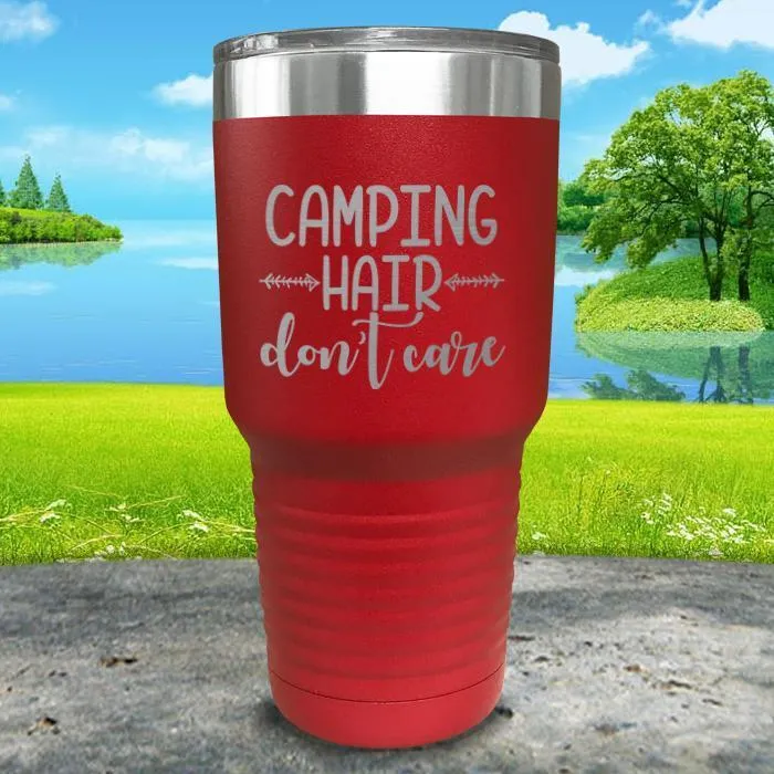 Camping Hair Don't Care Engraved Tumbler
