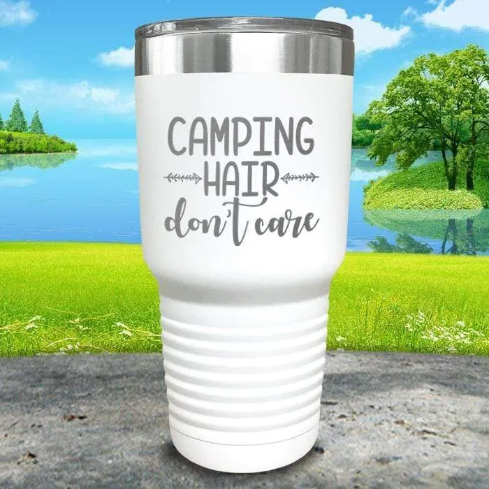 Camping Hair Don't Care Engraved Tumbler