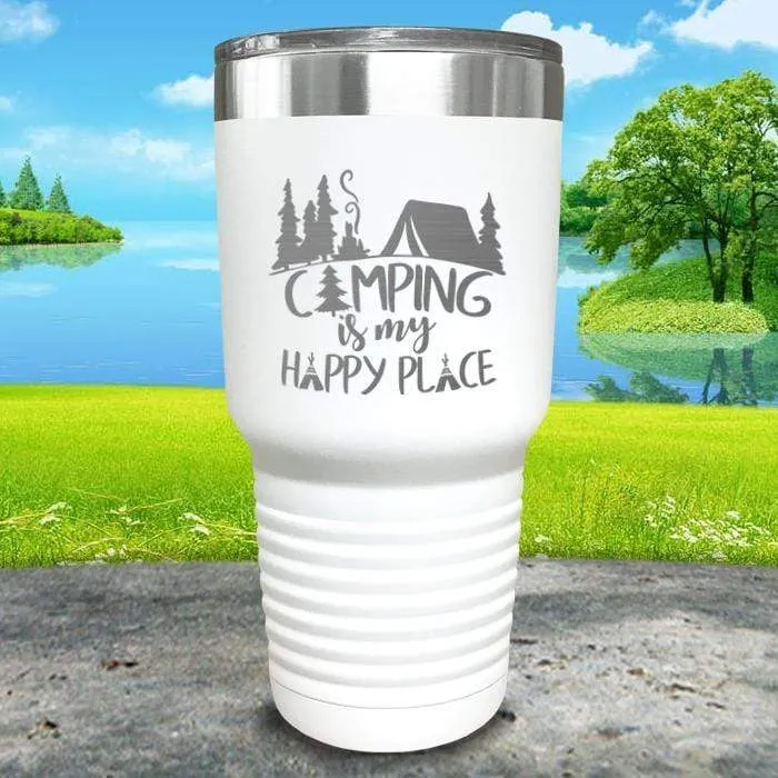 Camping Is My Happy Place Engraved Tumbler