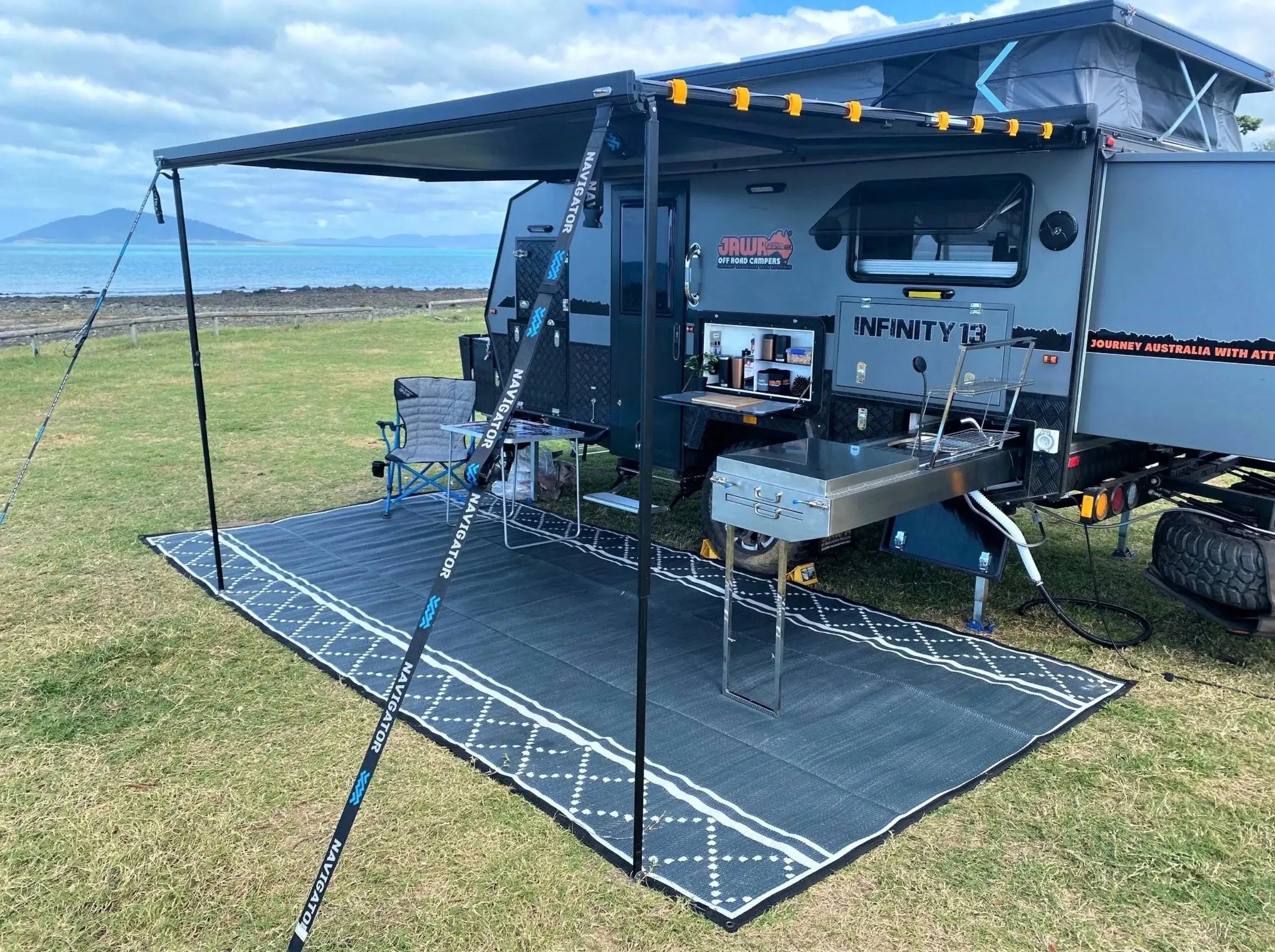 Caravan Camping Mat Classic Style Charcoal Grey