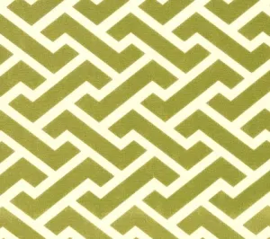 China Seas Fabric: Aga Reverse - Custom Jungle Green on White Suncloth (OUTDOOR)