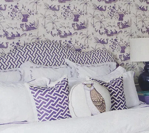 China Seas Fabric: Aga Reverse - Custom Purple on White Suncloth